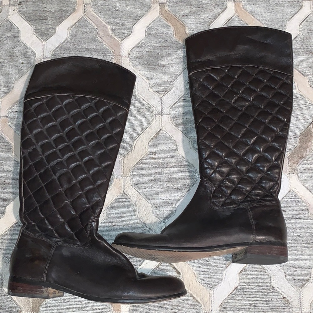 Women's Brown Quilted Leather Corso Como Boots